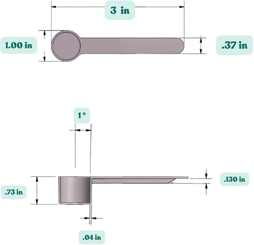 1/2 Tablespoon (1.5 Teaspoon | 7.5 mL) Scoop for Measuring Coffee, Grains, Protein, Spices and Other Dry Goods (Pack of 5)