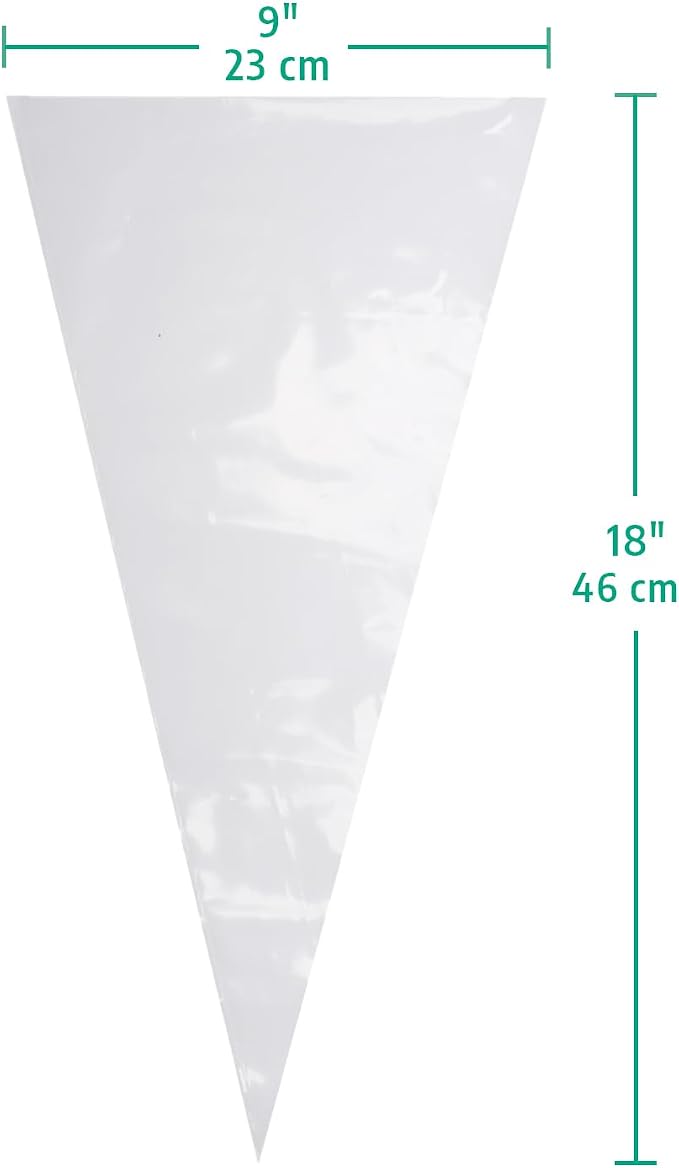 Keenpioneer 18-Inch Piping Bags, Large Capacity | Biobased Disposable Cake Decorating Pastry Bag - Pack of 100 (Packaging May Vary)