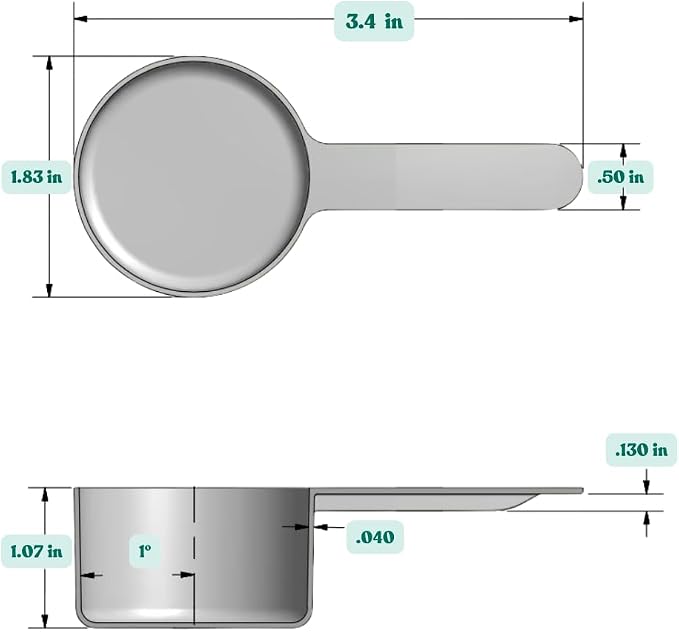 8 Teaspoon (39 mL | 1.32 Oz.) Short Handle Plastic Measuring Scoop for Coffee, Protein Powder, Spices, Grains, Dry Goods – Food-Grade BPA-Free (Pack of 100)