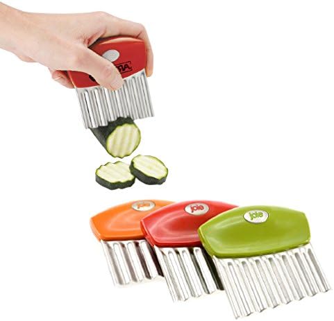 Joie Crinkle Cutter Kitchen Knife for Vegetables, Stainless Steel Blade, Colors May Vary, 1 Count