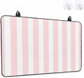 Stove Top Covers for Electric Stove 31x24 Inches, Pink Stripes HeatResistant Glass Cooktop Protector, Modern Farmhouse Pink White Vertical Striped Ceramic Stovetop Countertop Covers Mat, Oven Cover