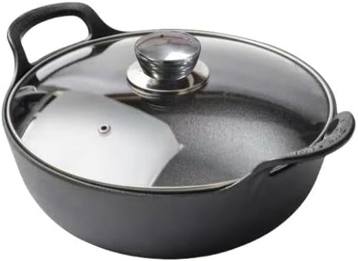 Cast Iron Wok with Handles (Wok with Lid 11" inch)