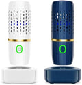 Cudinham Fruit and Vegetable Purifier Washing Machine Capsule Shape Cleaner Disinfection Machine OH-ion Purification Technology for Cleaning Fruits and Vegetables Rice Meat, White+Blue