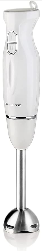 OVENTE Electric Corded Hand Blender, 300W with 2 Mixing Speeds White HS560W | Handheld Immersion Stick Mixer with Stainless Steel Blades for Smoothies, Purees & Baby Food