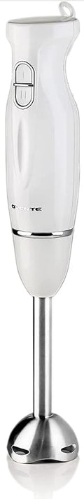 OVENTE Electric Corded Hand Blender, 300W with 2 Mixing Speeds White HS560W | Handheld Immersion Stick Mixer with Stainless Steel Blades for Smoothies, Purees & Baby Food