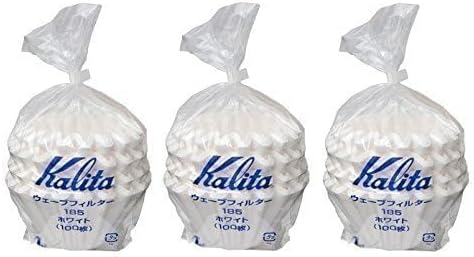 3 X Kalita: Wave Series Wave Filter 185 (2-4 Persons) White. 300 Pieces (Japan Import)