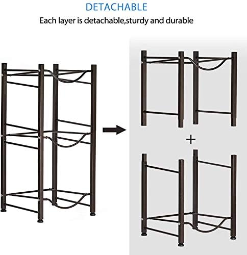 Water Cooler Jug Rack, Water Bottle Storage Rack,5 Gallon Water Dispenser | 3-Tier Dark Brown,Heavy-Duty Steel,Rustproof,Easy Assembly,Floor Protection,Save Space, Detachable,Perfect for Home, Kitchen