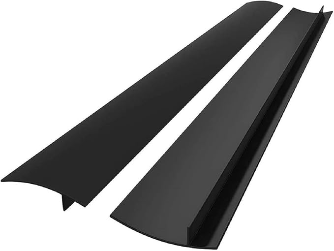 Stove Gap Covers Kitchen Counter Gap Covers (25 Inch, 2 Pack) Heat Resistant Oven Gap Filler Seals Gaps Between Stovetop and Counter, Easy to Clean, Black