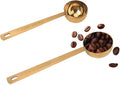 Coffee Scoop, Gold Stainless Steel Coffee Spoons Set, 1 tablespoon (15ml) and 1 tablespoons (30ml) Spoon, Gold Tablespoon Measure Spoon for Coffee, Milk Powder, Fruit Powder, 2 Pack(Long Handle)