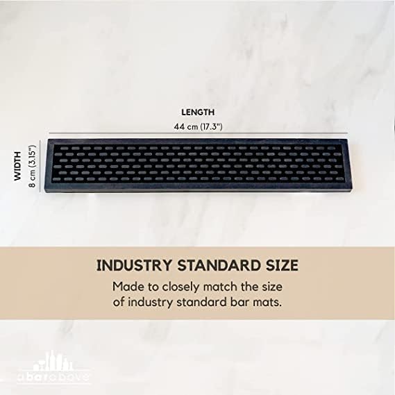 A Bar Above Heavy Duty Bar Mat, Food Safe Silicone Mat, 3.5" x 18" 3-Pack | Commercial Strength, For Bartending and Coffee, Dish Drying Pad, Kitchen Counter, Barista Accessory, Spill Proof, Great Pick