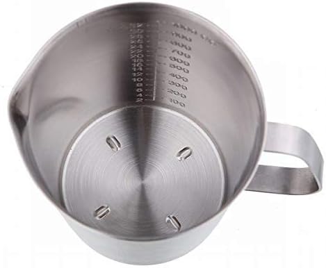 48Oz/6Cup Stainless Steel Pitcher (SUS304), 1.50 Liter Metal Container for Water, Milk, Liquid with Handle with Engraved Markings, Silver | SUS304 Metal Measuring Cup with Precision Engraved Markings, Mixing Pitcher for Baking, Frothing, Coffee, Milk a...