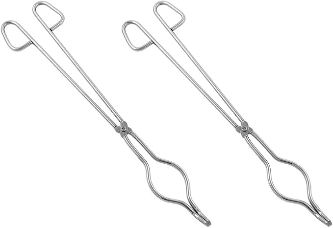 QWORK Crucible Tongs, 2 Pack 16" Stainless Steel Professional Grade Crucible Kit