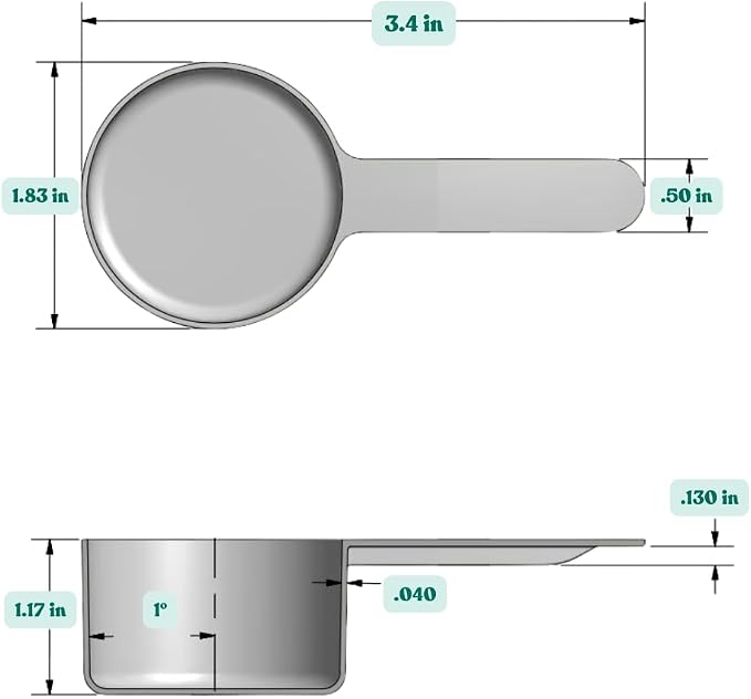 3 Tablespoon (1.5 Oz. | 43 mL) Short Handle Plastic Measuring Scoop for Coffee, Protein Powder, Pet Food, Spices, Grains, Dry Goods – Food-Grade BPA-Free (Pack of 10)