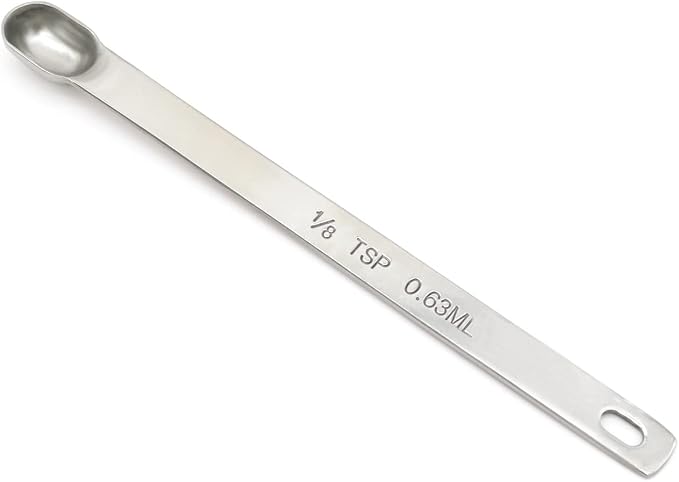 1PCS 1/8TSP(0.63ML) Measuring Spoon, Stainless Steel Long Handle Teaspoons | High Precision, Food-Grade Stainless Steel, ‌Rust-Free, Dishwasher-Safe, Easy-Read Markings, Multi-Purpose, Sturdy & Durable