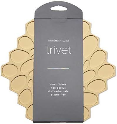 7 x 7 Hive Interlocking Silicone Trivet, BPA, PVC-Free, Heat Resistant Up to 675°F, Non Slip, Protects Table from Heat, Honey Color, Pack of 1