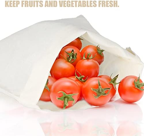 Pangda 15 Pcs Muslin Bags with Drawstring 12 x 16 Inch Cotton Grocery Drawstring Bag Canvas Large Storage Cloth Bags Bulk Reusable Grocery Sacks for Grains Bread Fruit Party Wedding Home Storage
