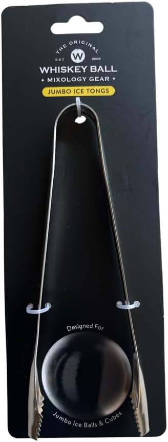 Ice Tongs For Jumbo Ice Balls and King Cubes - 18/8 Stainless Steel IceTongs for Jumbo Ice Balls and Cubes - Ideal Serving Tongs ensure a Secure Ice Grip - 7 inch Kitchen Tongs for Ice Ball