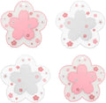 Sakura Coasters Set of 4 Kawaii Cup Mat Anti-Skid Pot Bowl Pad Placemats PVC Cherry Blossom Coaster for Drinks Coffee Table Cute Room Home Kitchen Decor Kawaii Desk Accessories(4.3in)