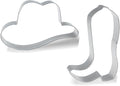 Keewah Cowboy Cookie Cutter - 2 Piece - 4” Hat, 4.5” Boot - Stainless Steel