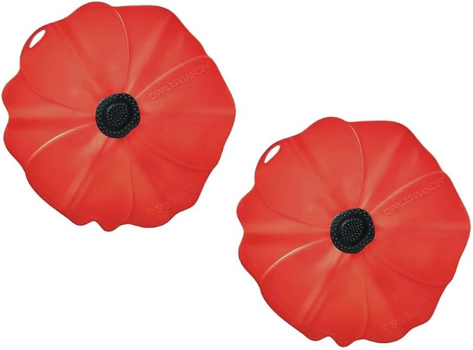 Charles Viancin - Poppy Silicone Lid for Food Storage and Cooking - Airtight Seal on Any Smooth Rim Surface - BPA-Free - Oven, Microwave, Freezer, Stovetop and Dishwasher Safe (Drink Covers)