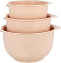 Glad Mixing Bowls with Pour Spout| Nesting Design Saves Space | Non-Slip, BPA Free, Dishwasher Safe Plastic | Kitchen Cooking and Baking Supplies, Blush, 3 piece set
