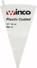 Winco Pastry Bag Cotton with Plastic Coating, 12-Inch | Comfortable grip, Prevents leaks, Great for Icing, Frosting, Pastries and Cake Decorating