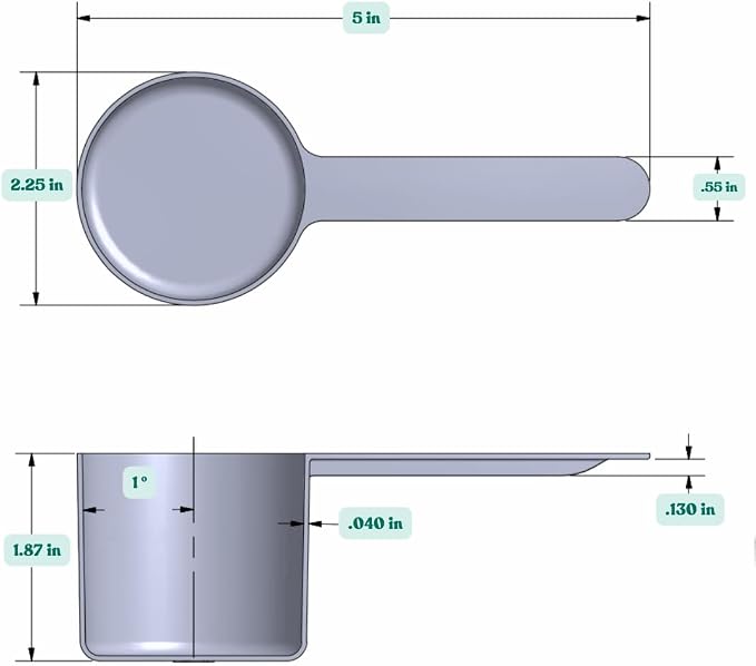 106 mL (106 CC | 3.58 Oz.) Long Handle Plastic Measuring Scoop for Coffee, Protein Powder, Pet Food, Spices, Grains, Dry Goods – Food-Grade BPA-Free (Pack of 10)