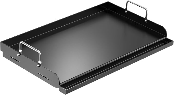 QuliMetal 25 x 16 Inch NanoCeramic Cast Iron Griddle for Gas Grills | Pre-seasoned flat-top griddle for gas grills and stove tops; ideal for camping, tailgating and backyard BBQs