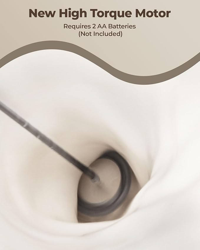 SIMPLETASTE Milk Frother Handheld Electric Foam Maker Battery Operated | Drink Mixer with Stainless Steel Whisk for Cappuccino, Bulletproof Coffee, Latte, Blizzard White, without Stand