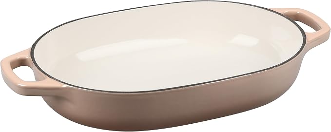 EDGING CASTING Enameled Cast Iron Oval Dutch Oven Pot with Lid, Dutch Oven for Sourdough Bread Baking, Oval Bread Pan, Bread Oven, Bread Dutch Oven, 7qt, Mocha