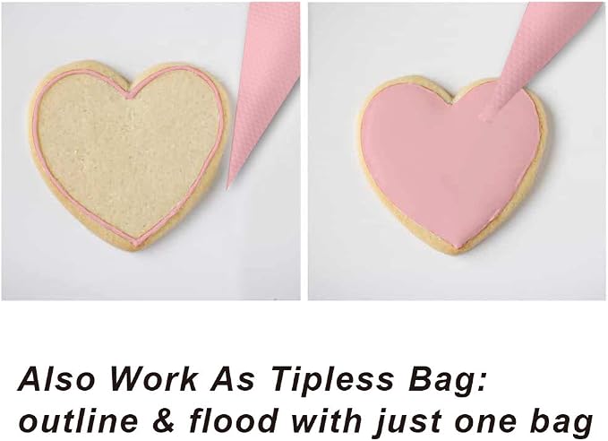 Pastry Bag - 100 Pieces 16 Inch [Extra Thick] Disposable Piping Bags Set with 8 decorating tips, 1 coupler and 3 Bag Ties for Cake Decorating Royal Frosting