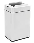 ELPHECO Slim Bathroom Trash Can with Lid 2.6 Gallon Smart Trash Can White | Motion Sensor Butterfly Lid Garbage Can Automatic Stainless Steel Wastebasket Bathroom Decor for Bedroom Office Toilet