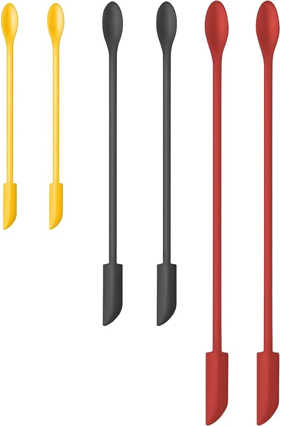 Silicone Spatula Set 6Pcs, Mini Jar Scraper for Makeup & Food | Mini spatulas reach every last drop in jars and bottles, reducing waste for food, cosmetics and personal care products.