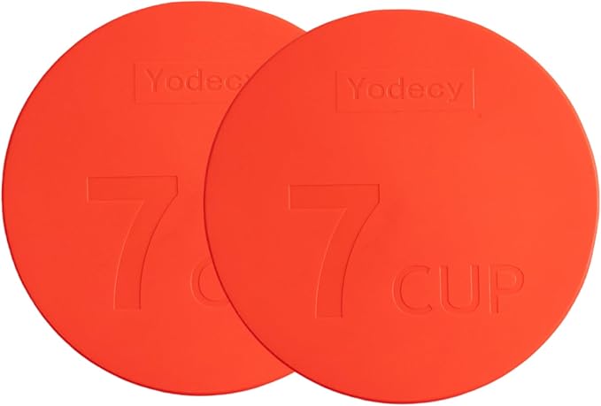 Yodecy 7Cup Silicone Bowl Lids fit Pyrex Glass Bowls 7402-PC 7 Cup, Yodecy Silicone Bowl Lids fit Anchor Hocking Glass Bowls 7402-PC 7 Cup,Replacement Lid 7.28in(2 Pack Red)