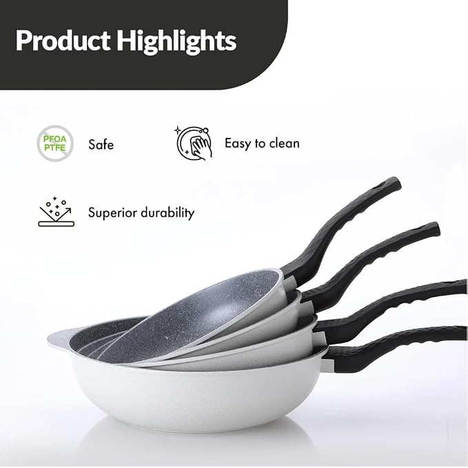 Neoflam Cast Aluminum Nonstick Large Wok – Lightweight & Durable Stir Fry Pan, Heakthy Non Stick Coating, Easy to Clean, Dishwasher Safe, PFOA, PFAS Free, Stay-Cool Handle, Made in Korea (12.5", 32cm)