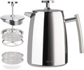 Secura French Press Coffee Maker, 17-Ounce, 304 Stainless Steel Insulated Coffee Press with Extra Screen
