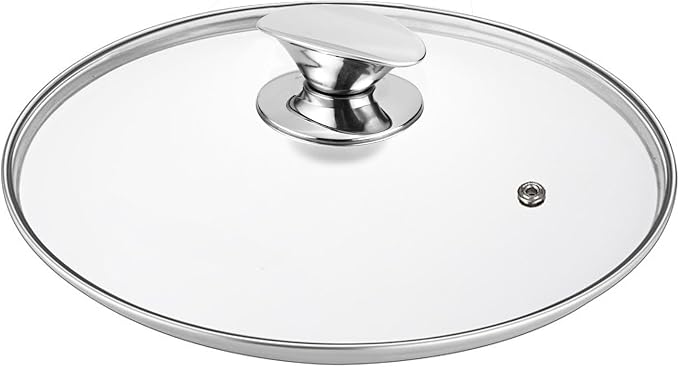Tempered Glass Lid for Replacement, Clear Cover for Pans and Pots, 8, 9.5, 10.5, 11, 12, 12.5 Inch Lids for Cookware Cooking, Frying Pans, Skillets, Dutch Oven, Sauce Pan (11 In)