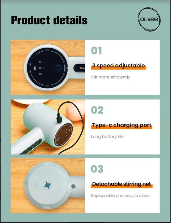 Electric Hand Mixer Egg Beater USB Rechargeable
