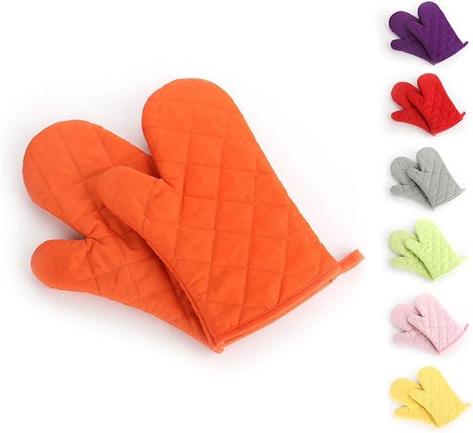 Oven Mitts, Premium Heat Resistant Kitchen Gloves Cotton & Polyester Quilted Oversized Mittens, New Gray