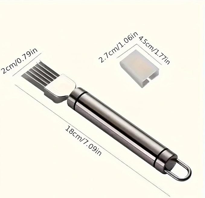 3Pack Green Onion Slicer, Multi-Blade Kitchen Herb Cutter, Professional Scallion Shredding Tool (3, Silver and black)
