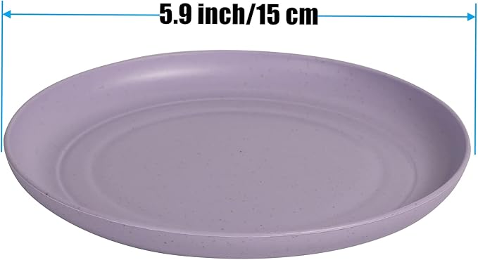 CAMBUY Wheat Straw Plates 6 Pack 5.9 Inch Small Appetizer Plate Set | Unbreakable Lightweight Reusable Dishwasher & Microwave Safe Daily Use Dinner Dishes for Kitchen Outdoor Camping