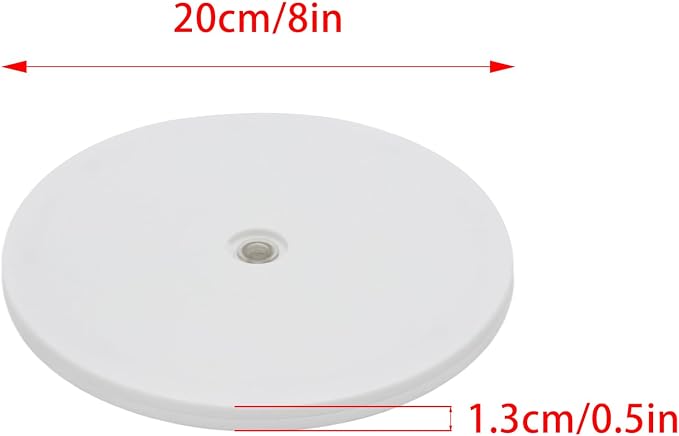 1Pcs White Acrylic Lazy Susan 8 Inch Turntable Organizer Bearings | Mini Lazy Susan, Small Lazy Susan Turntable, 360° Rotating Swivel Plate for Spice Rack, Cosmetic, Cake, Pantry, DIY Display