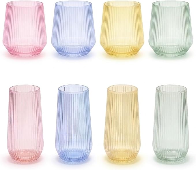 48 Pack Disposable Wine Glasses, Plastic Champagne Flutes - Stemless Clear | 24 9oz Flutes, 24 12oz Wine Cups, Cocktail Glasses, BPA-Free Shatterproof Unbreakable Reusable Recyclable Wedding Birthday
