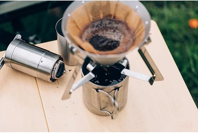 Snow Peak Portable Coffee and Tea Essentials, Stainless Steel, Grinder | Durable, Portable, Perfect for Camping, Backpacking, and Outdoors, Japanese Designed