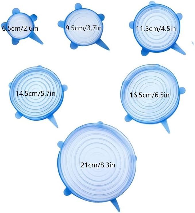 12 pcs Silicone Stretch lids set, 6 Sizes, Reusable Food Storage Covers ，Silicone Bowl Covers，Flexible to Fit All Shape of Containers，Food Cover to Keep Food Fresh (green,yellow)