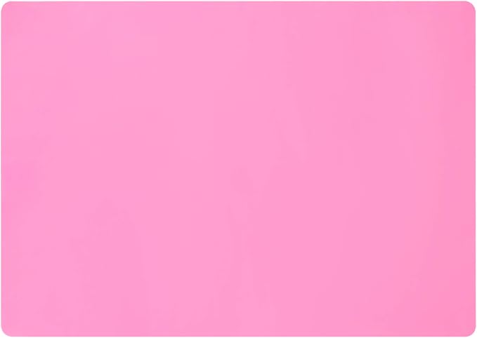 Extra Large Silicone Mats for Countertop, 28" by 20" Multipurpose Mat, Counter Table Protector, Desk Saver Pad, Placemat Nonstick Nonskid Heat-Resistant Pad, Pink