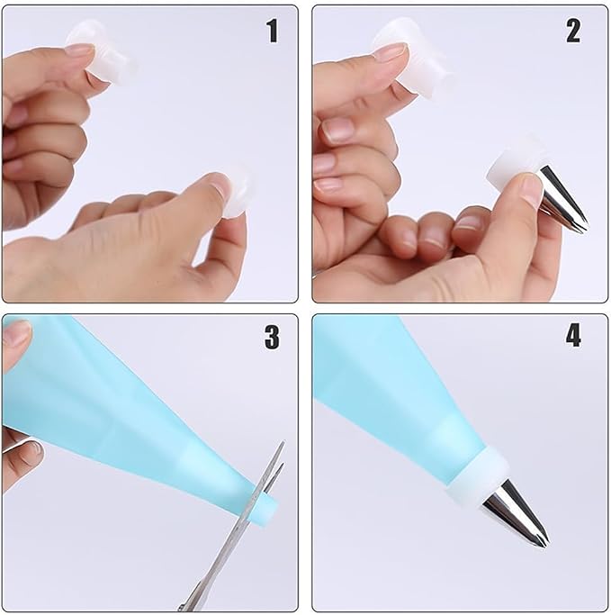 Dr.Pedi 8 Pieces Piping Bags and Tips Set 6 Icing Tips Icing Piping Nozzles Set Frosting Bags Ties Cupcake Decorating Kit Cupcake Pastry Tool