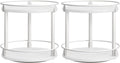 Spice Rack, Set of 2 Lazy Susan Organizer, 2-Tier Turntable Organizer For Cabinet, Compact and Versatile, for Kitchen Countertop, White SR22L2WW