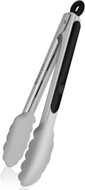 Stainless Steel Small Tong for Cooking - Mini 7 Inch Locking Tongs, Heat Resistant to 600°F, Food Grade Kitchen Metal Tong for Food, Salad, Pasta, Steaks, Vegetables - Dishwasher Safe