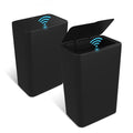 Naisu 2 Pack 4 Gal Bathroom Trash Can with Lid,Automatic Garbage Can with Touchless and Sealed Design,Slim Motion Sensor Waterproof Plastic Trash Bin Suitable for Bedrooms,Bathrooms,Kitchens,（Black）